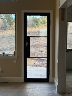 Modern iron door interior view