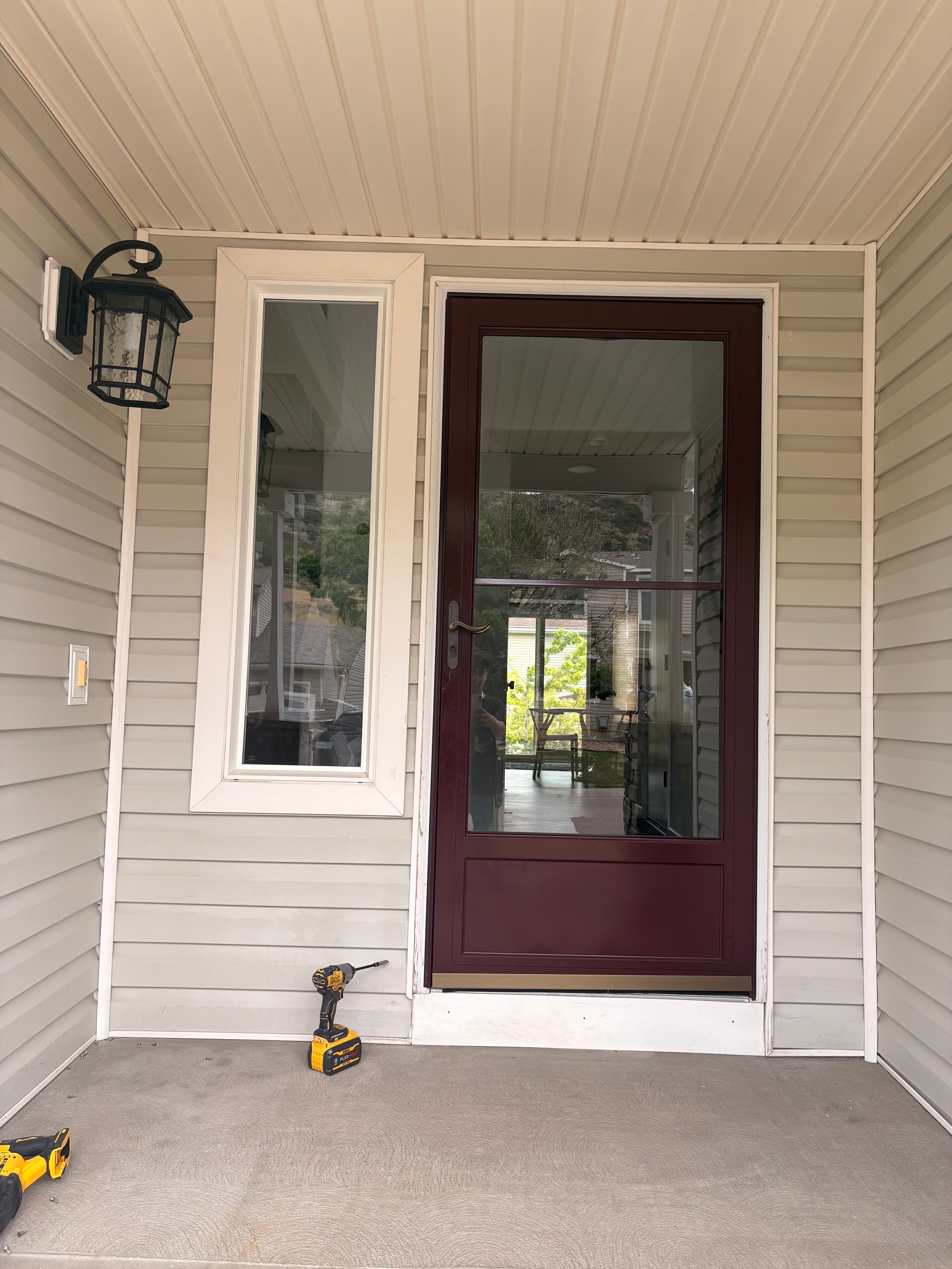 Before — entryway prior to iron door installation