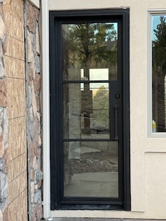 Iron door brick home