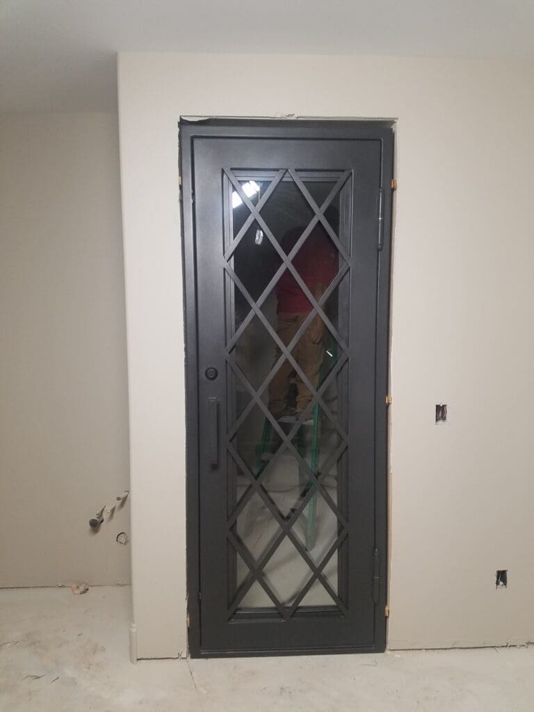 Diamond Lattice Interior iron door